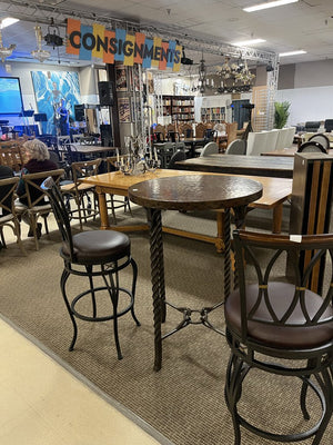 Riverside Medley Round Pub Table Copper + 2 Stools