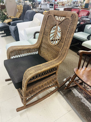 Ralph Lauren Wicker Rocking Chair+ Ottoman