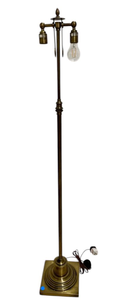 Vintage English Brass Metamorphic Floor Lamp (Euro Plug w/ Adaptor)