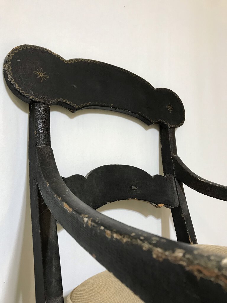 19th Century English Regency Ebonized Library Armchair