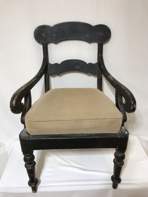 19th Century English Regency Ebonized Library Armchair