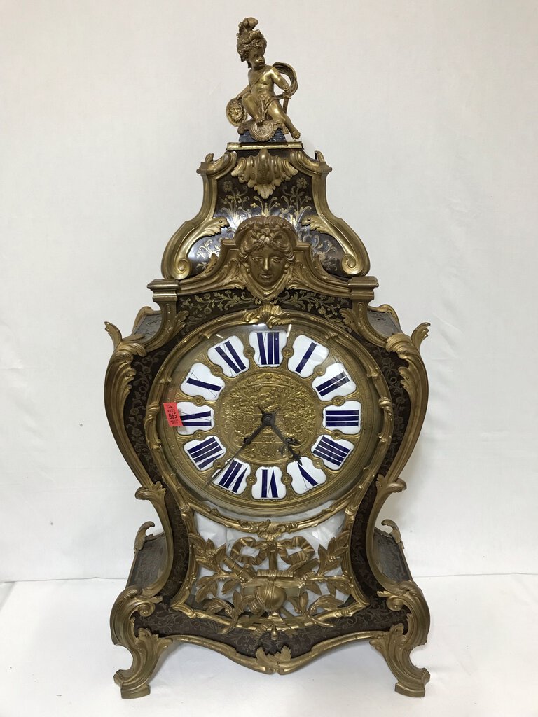 19th Century French Louis XV Style Boulle Ormolu Mounted Bracket Clock W/ Wall Mount