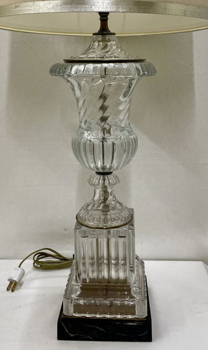 Paul Hanson 1940's Crystal Urn Style Table Lamp