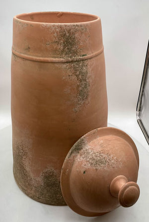 Large Terracotta Tapered Lidded Storage Jar