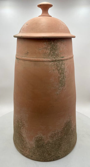 Large Terracotta Tapered Lidded Storage Jar