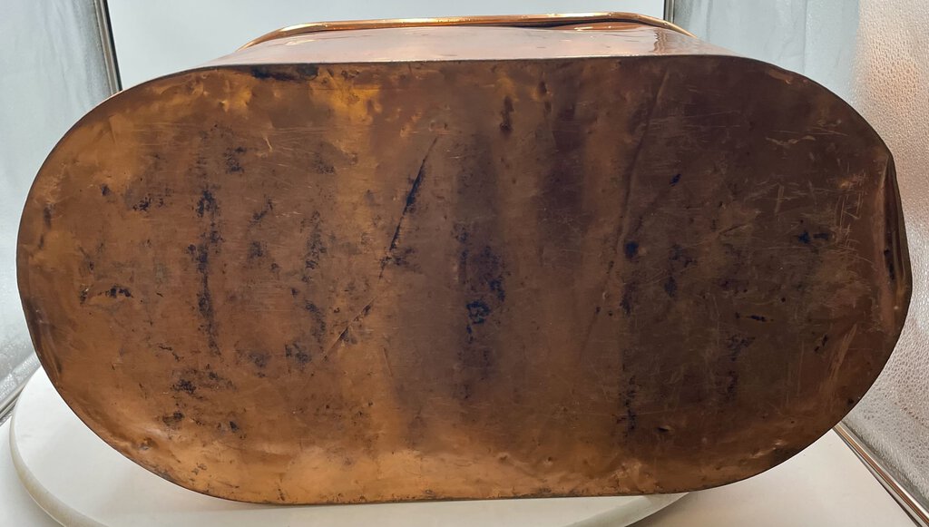 Antique Copper Boiler Tub with Wooden Handles