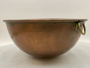 Vintage Solid Copper Bowl w/ Hanging Ring 12"