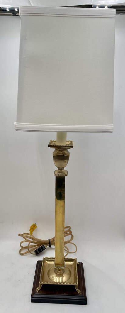 Frederick Cooper Hollywood Regency Solid Brass Candle Stick Style Paw Footed Table Lamp