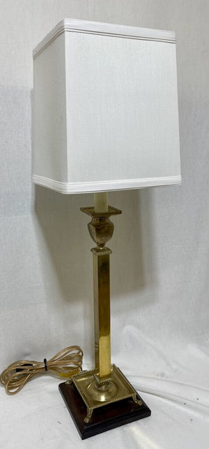 Frederick Cooper Hollywood Regency Solid Brass Candle Stick Style Paw Footed Table Lamp