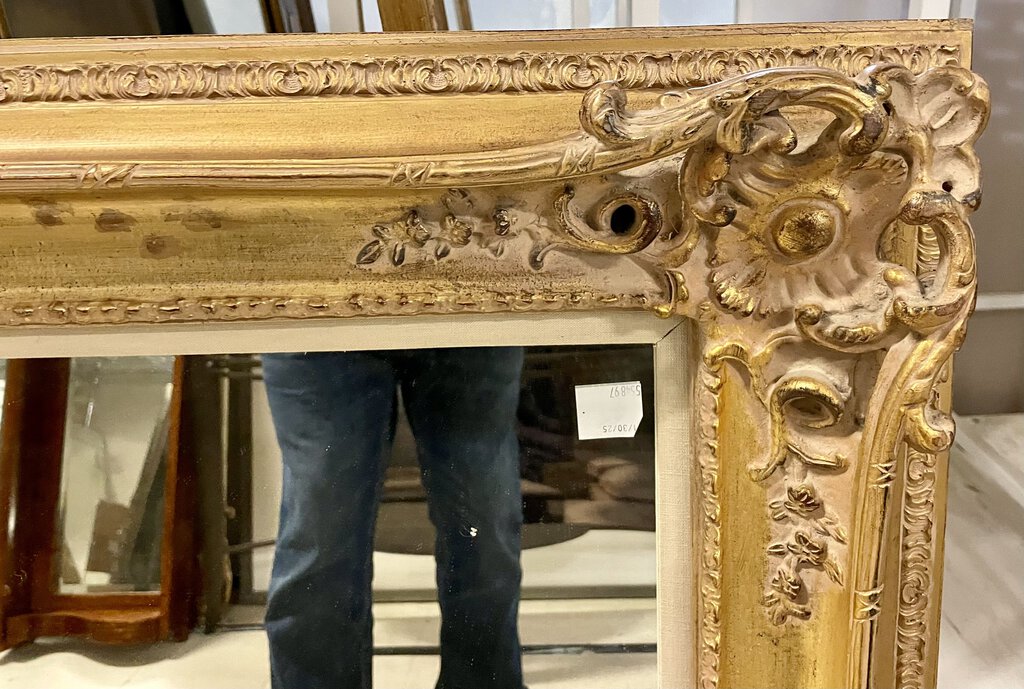 Antique Gilt Wood and Plaster Italian Style Wall Mirror