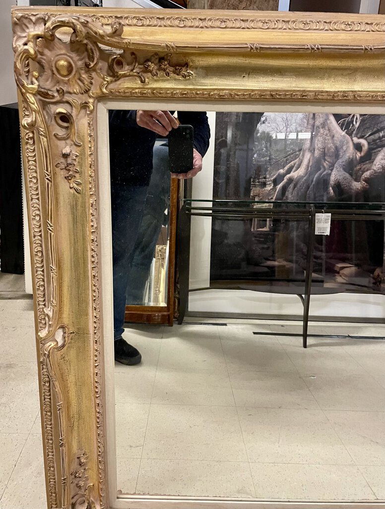 Antique Gilt Wood and Plaster Italian Style Wall Mirror