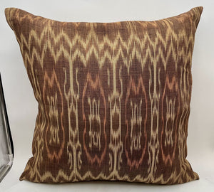 Brown Guatemalan Pattern Outdoor Fabric Throw Pillow