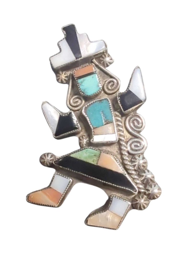 SILVER ZUNI KACHINA DOLL PIN