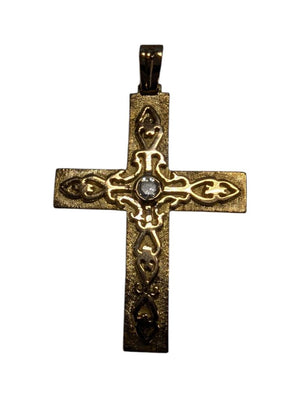 Cross Pendant 14k Gold w/ Diamond