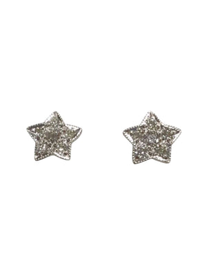 Star Stud Earrings 14k Gold w/ Diamonds by Miss Daisy's Consignment & Auction House