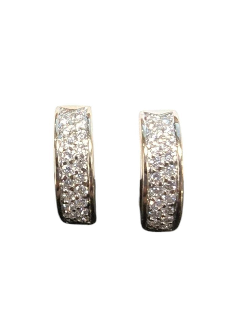 Hoop Earrings (small) 18k Gold w/ Pavé Diamonds