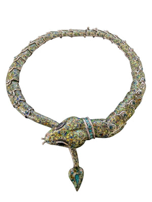 Margot deTaxco Serpent Necklace Sterling Silver by Miss Daisy's Consignment & Auction House