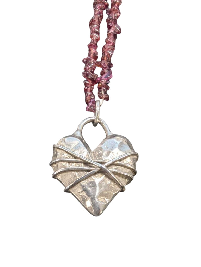 Heart Pendant w/ stone Necklace w/ Tourmaline by Miss Daisy's Consignment & Auction House