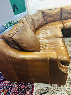 2 Piece Down Leather Sectional Sofa 96x110