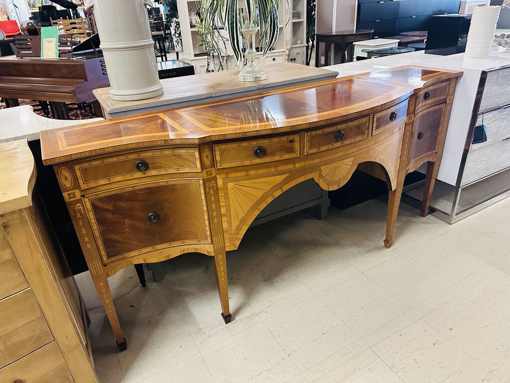 Regency Burl Inlay Sideboard 22x79x35