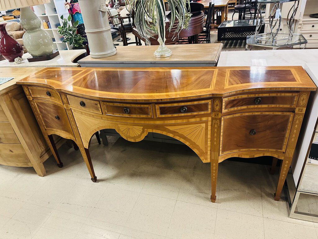 Regency Burl Inlay Sideboard 22x79x35