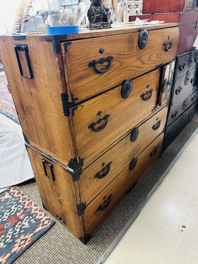 2 Piece Japanese Tansu 17.5x45x48