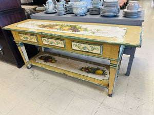 Custom Painted 3 Drawer Console Table