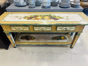 Custom Painted 3 Drawer Console Table