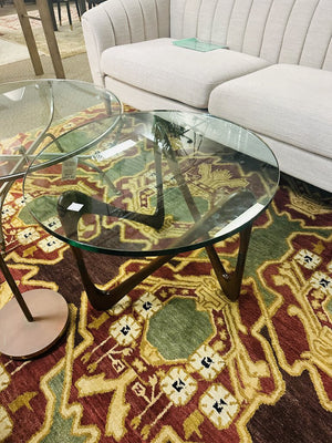 Moebius Glass Top Coffee / Side Table MSRP $1100 (28x20)