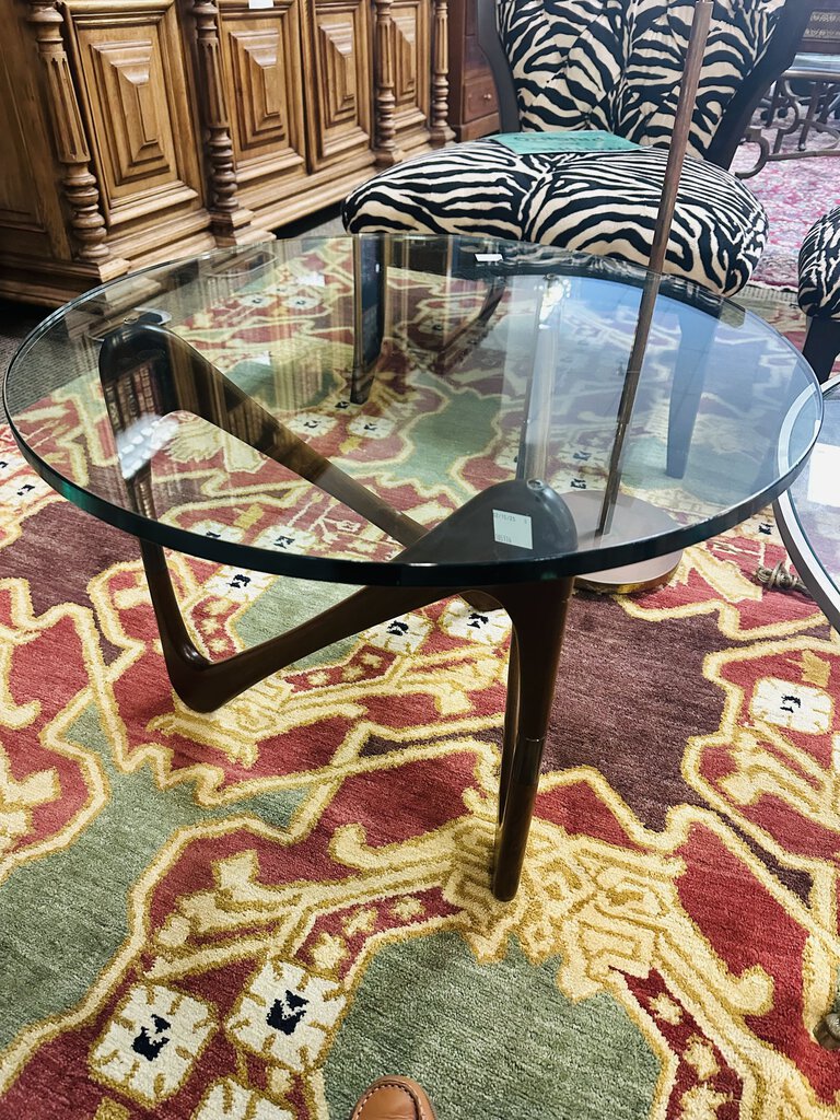 Moebius Glass Top Coffee / Side Table MSRP $1100 (28x20)