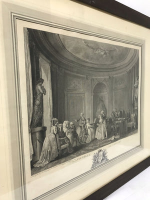 Antique Etching "L'assemblee Au Concert" 25x31