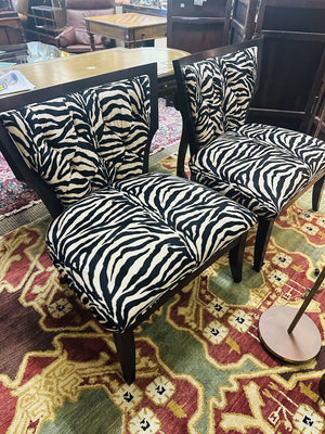 Z Gallerie Zebra Print Accent Chairs (pair)