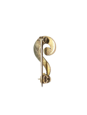 Pearl PIn "?" 9k Gold