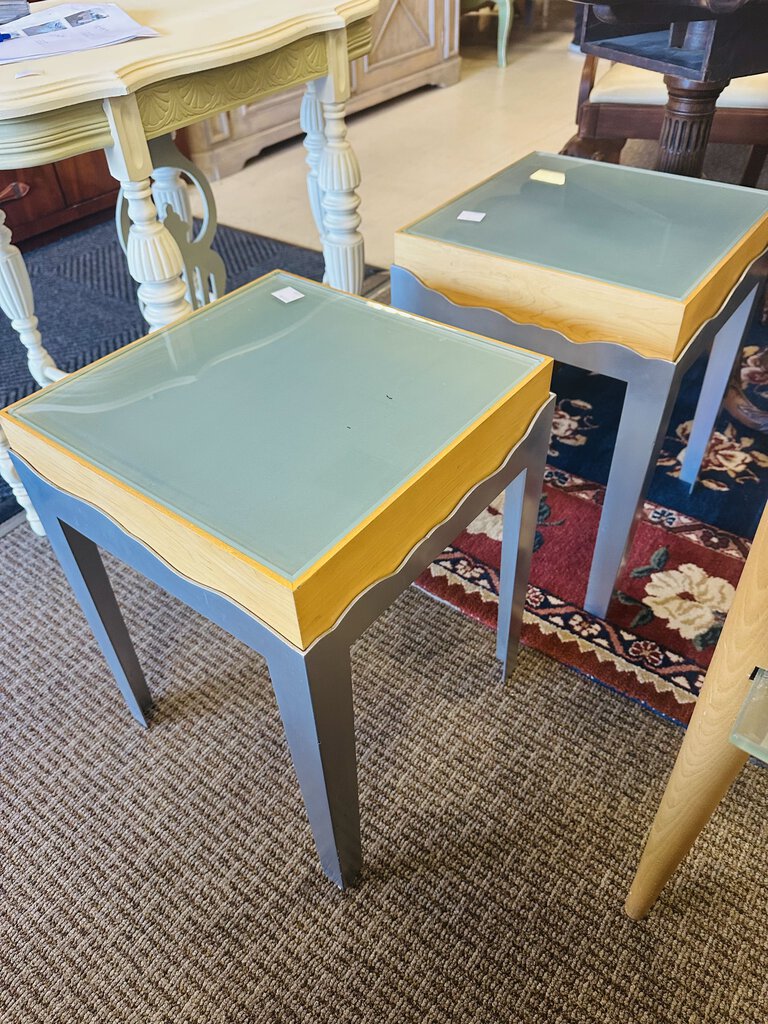 Custom Modern Square Side Tables (pair) 15x15x20