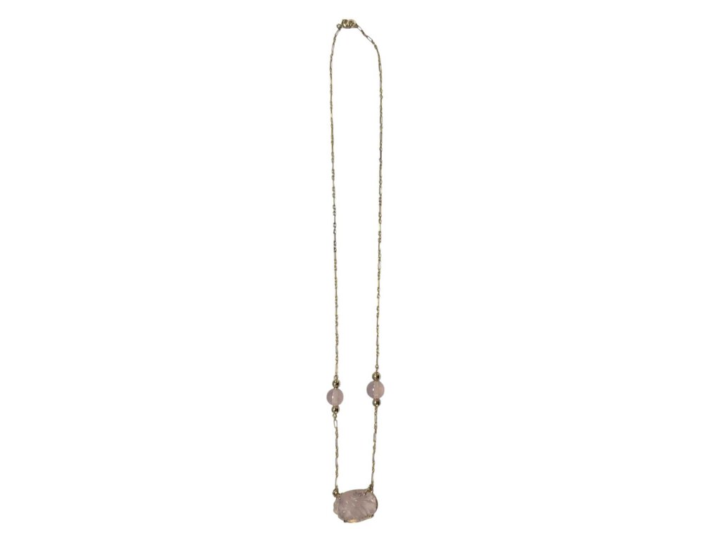 Rose Quartz 14k Gold Necklace 16"