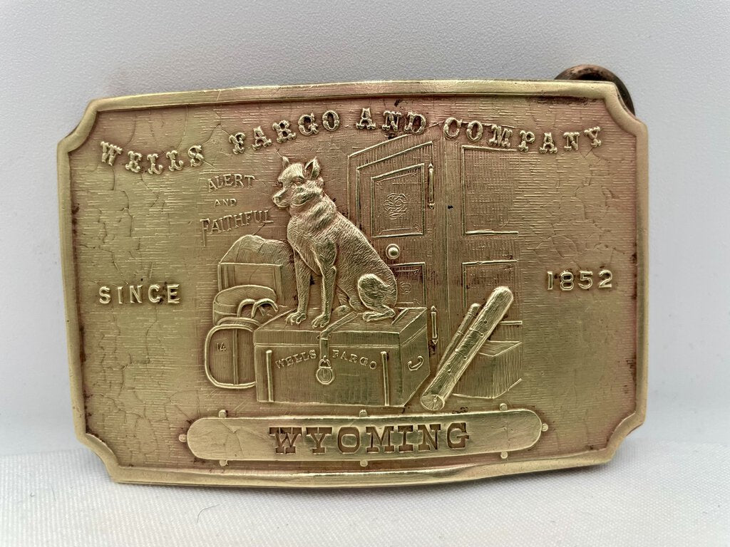Wells Fargo Rare Tiffany New York Brass Wyoming Belt Buckle