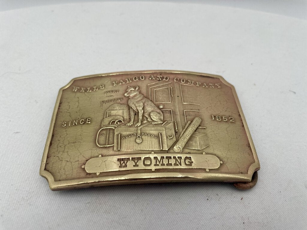 Wells Fargo Rare Tiffany New York Brass Wyoming Belt Buckle