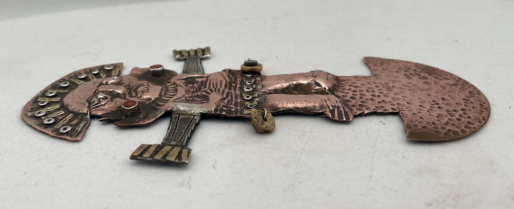 Vintage Peruvian Brass Tumi Warrior Knife Wall Hanging