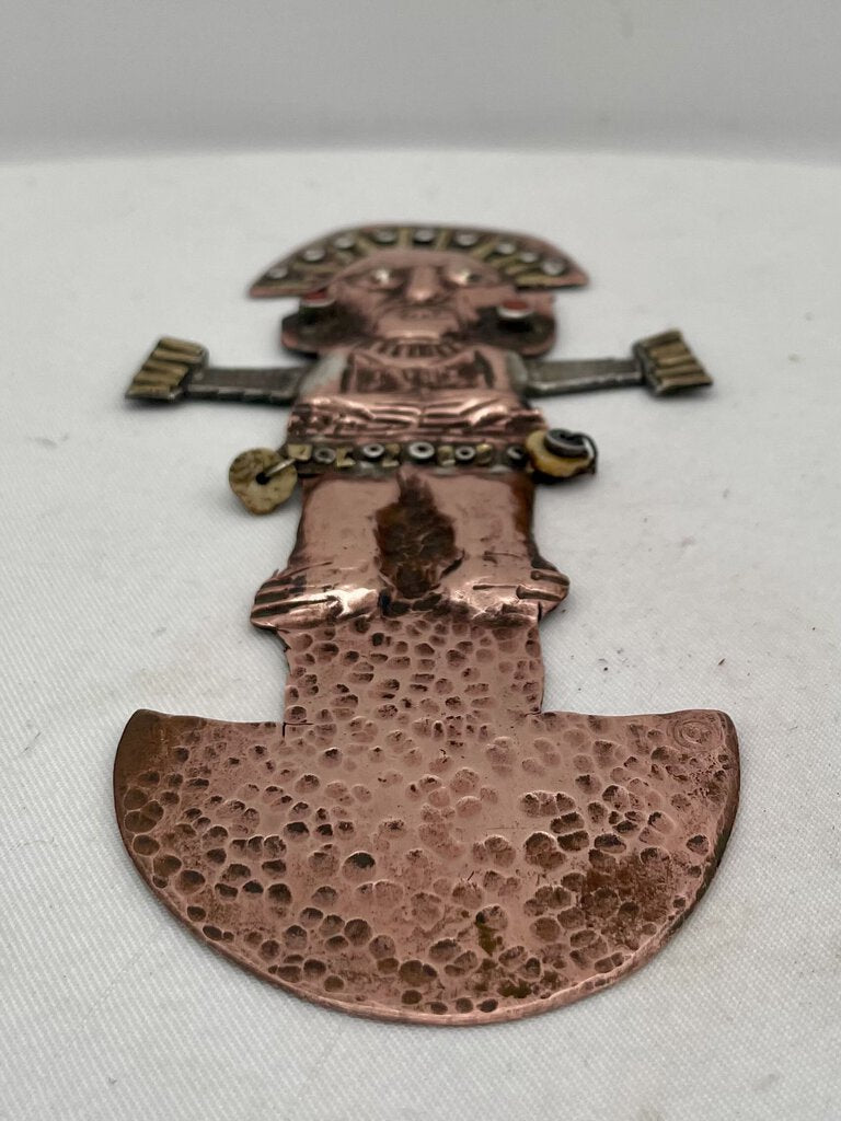 Vintage Peruvian Brass Tumi Warrior Knife Wall Hanging