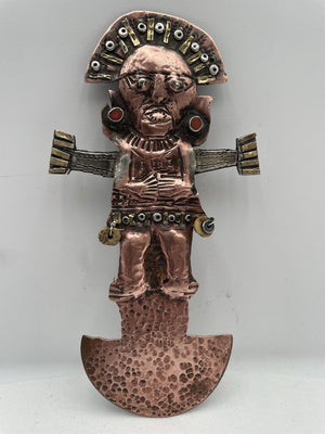 Vintage Peruvian Brass Tumi Warrior Knife Wall Hanging