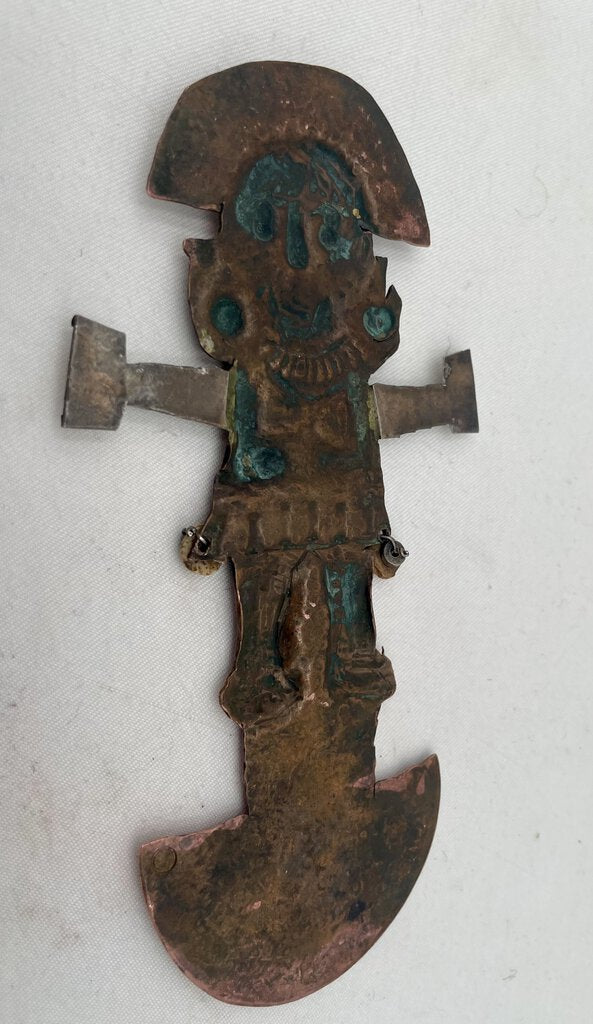 Vintage Peruvian Brass Tumi Warrior Knife Wall Hanging