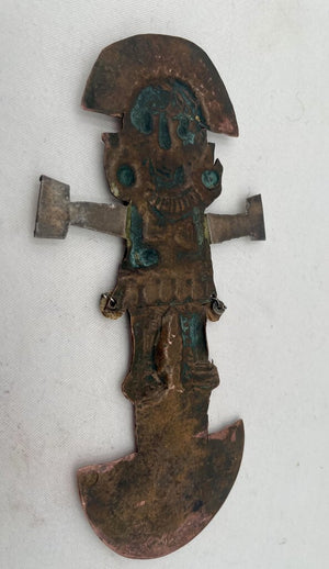 Vintage Peruvian Brass Tumi Warrior Knife Wall Hanging