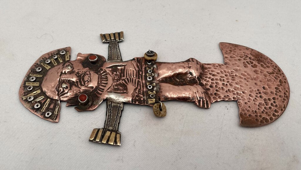 Vintage Peruvian Brass Tumi Warrior Knife Wall Hanging