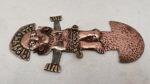 Vintage Peruvian Brass Tumi Warrior Knife Wall Hanging