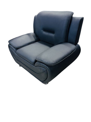 Black Faux Leather Accent Chair