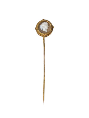 Cameo Gold Pin 18k Gold by Miss Daisy's Consignment & Auction House