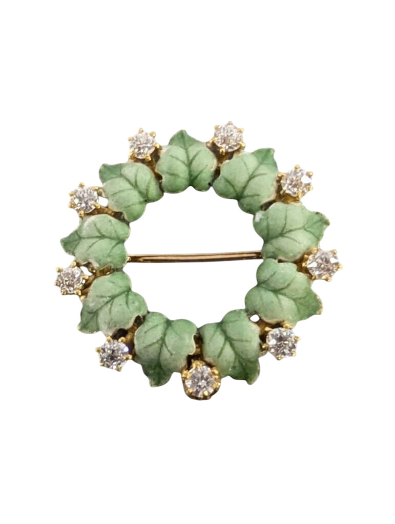 Enamel Pin w/ Diamonds 15k Gold by Miss Daisy's Consignment & Auction House