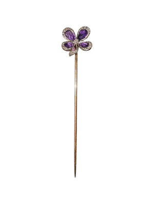 Butterfly Pin w/ Amethyst & Diamonds Platinum and Gold 18k by Miss Daisy's Consignment & Auction House