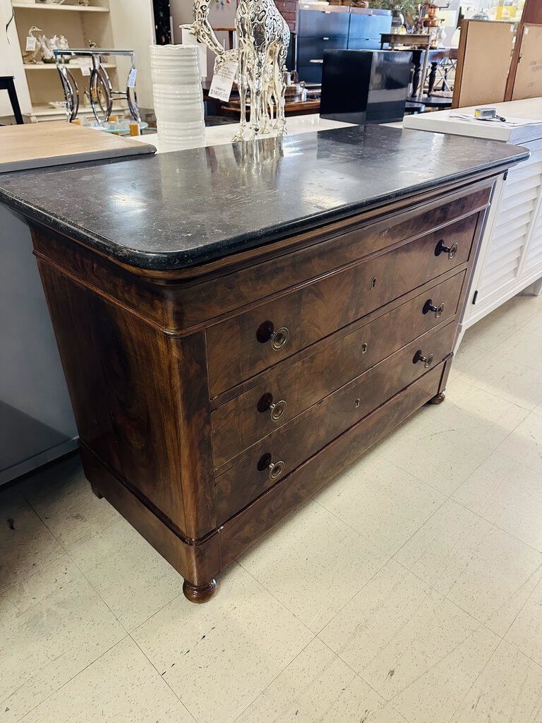 Marble Top Mahogany Dresser Circa 1830 (23x52x36)
