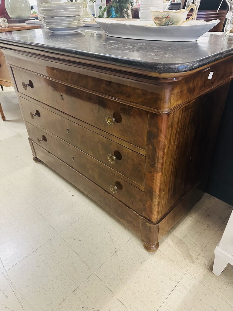 Marble Top Mahogany Dresser Circa 1830 (23x52x36)